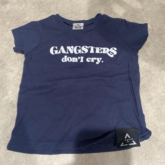 Trilogy gangster don’t cry navy tee 6m - Picture 1 of 1